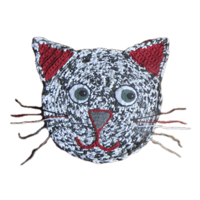 Kattenmatje zwart-wit/rood XL