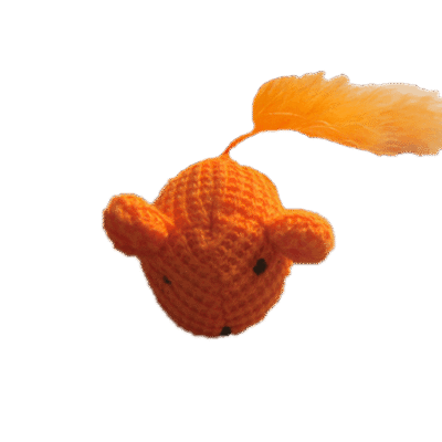 Muisje oranje gebreid