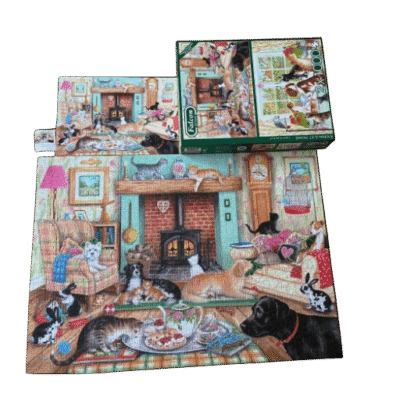 Puzzel 2 in 1: Animals at home (2x 1000 stukjes)